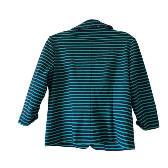 Laundry Shelli Segal Preppy Nautical Kelly Green Old Money Stretch Blazer 14 - Picture 3 of 7